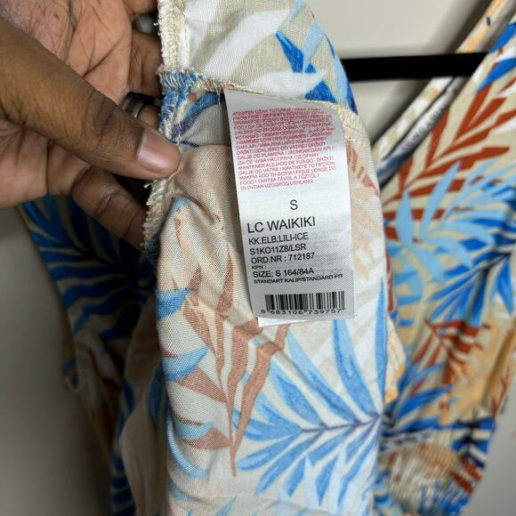 NWT LCW Casual Tropical Palms Maxi Dress Women's Size Small - Picture 6 of 7